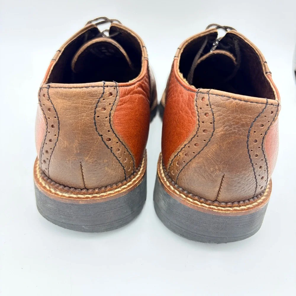 H.S. Trask American Bison Saddle Shoes Mens 9 M Brown Cognac Lug Sole Office